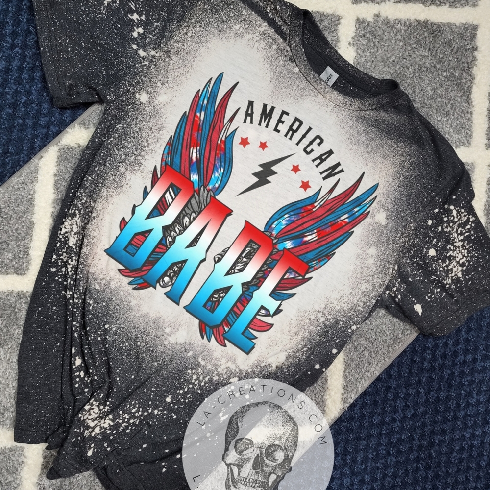 American Babe bleached tee S-3x